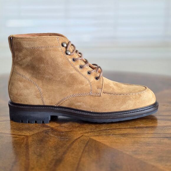 Polo Ralph Lauren MI Lug Lace Apron Boots Italian Suede Men's 11 Ankle Height - Picture 10 of 15